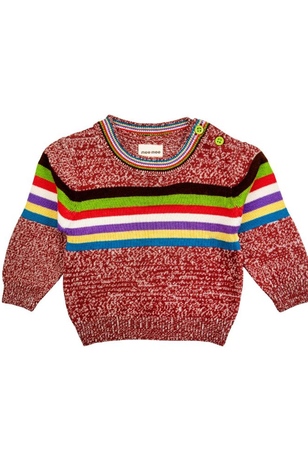 Mee Mee Boys Full sleeve Sweater - Red Melange